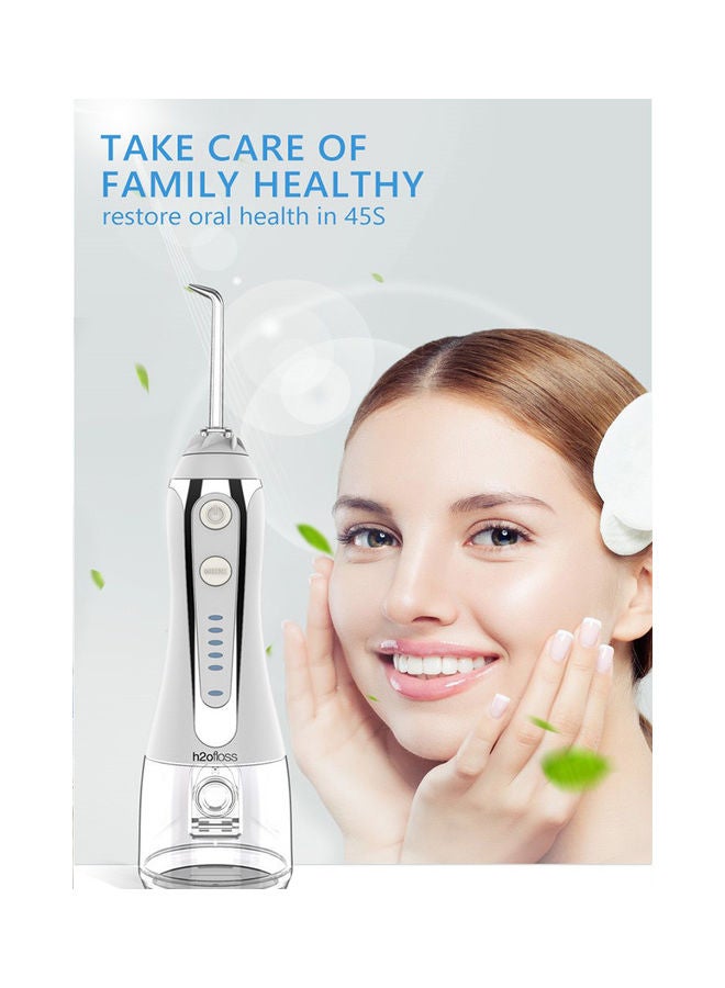 h2ofloss Cordless Water Dental Flosser, Portable Oral Irrigator For Teeth, Braces, Rechargeable And Ipx7 Waterproof Teeth Cleaner For Home Travel Hf6 White 300ml  - Image 2