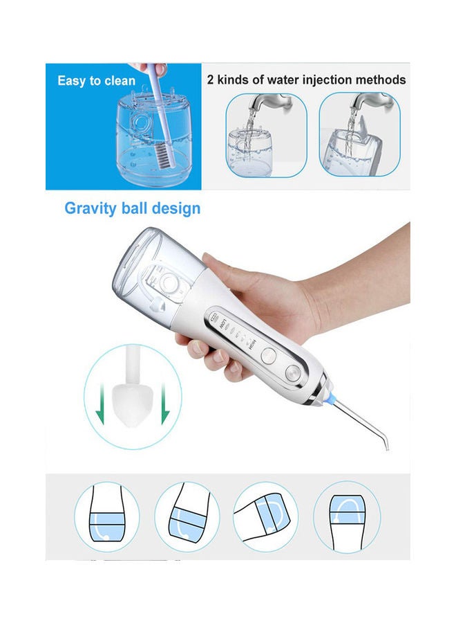 h2ofloss Cordless Water Dental Flosser, Portable Oral Irrigator For Teeth, Braces, Rechargeable And Ipx7 Waterproof Teeth Cleaner For Home Travel Hf6 White 300ml  - Image 3