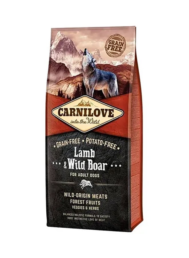CARNILOVE Lamb And Wild Boar For Adult Dogs Brown 12kg 