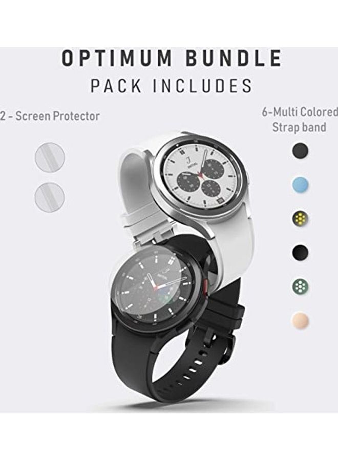 Moxedo 8-Piece Replacement Strap Band With Screen Protector For Samsung Galaxy Watch 4 Classic Multicolour  - Image 2