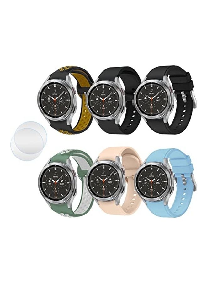 8-Piece Replacement Strap Band With Screen Protector For Samsung Galaxy Watch 4 Classic Multicolour - v1638436095/N52075420A_1