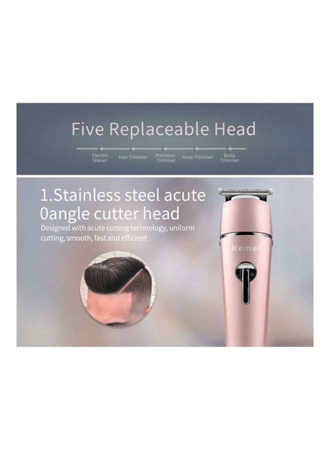 Kemei - 10 In 1 Grooming Kit And comb Pink - Image 1