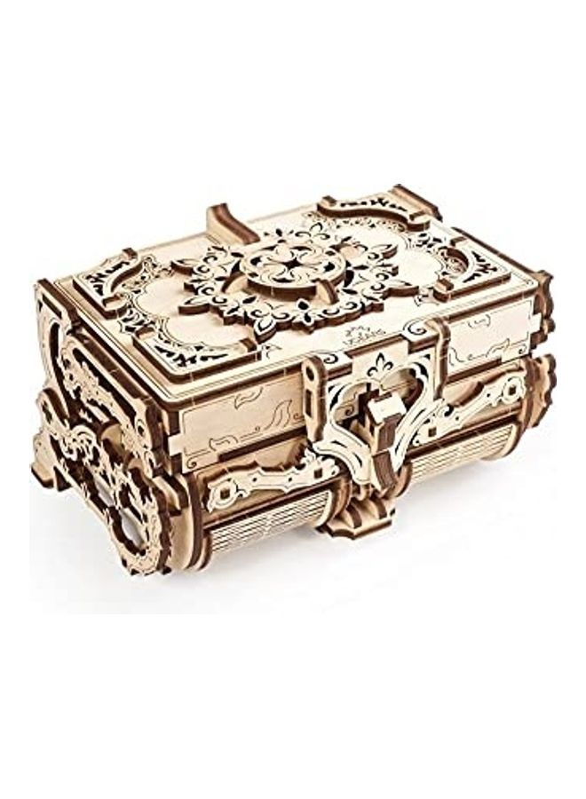 UGEARS 3D Puzzle Antique Wooden Box Model Kits For Adults And Teens - Laser-Cut Mechanical Model Construction Kit 1.3 X15 X6.8inch - Image 1