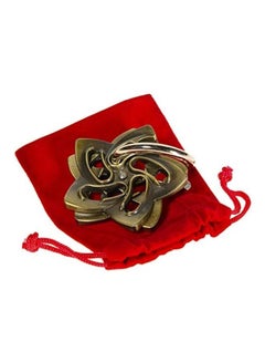 Helix Hanayama Brain Teaser Puzzle, Level 5 Difficulty, Red Velveteen Drawstring Pouch, Bundled Items 2.1 X5 X3.2inch