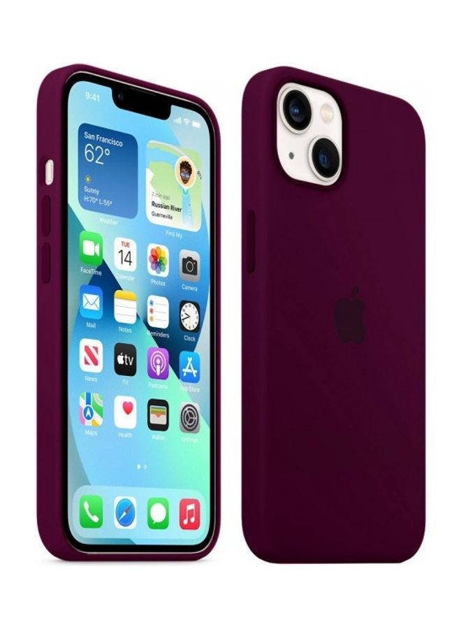 MARGOUN - Protective Soft Silicone Case Cover for iPhone 13 Plum - Image 1