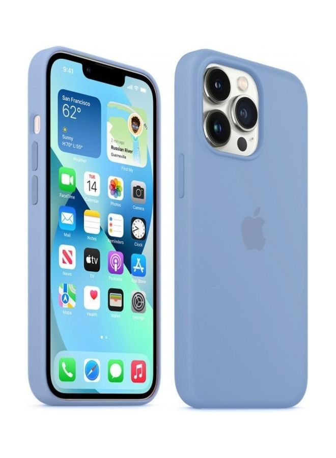 MARGOUN - Protective Soft Silicone Case Cover for iPhone 13 Pro Light Blue - Image 1