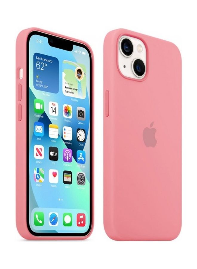 MARGOUN - Protective Soft Silicone Case Cover for iPhone 13 Chalk Pink - Image 1