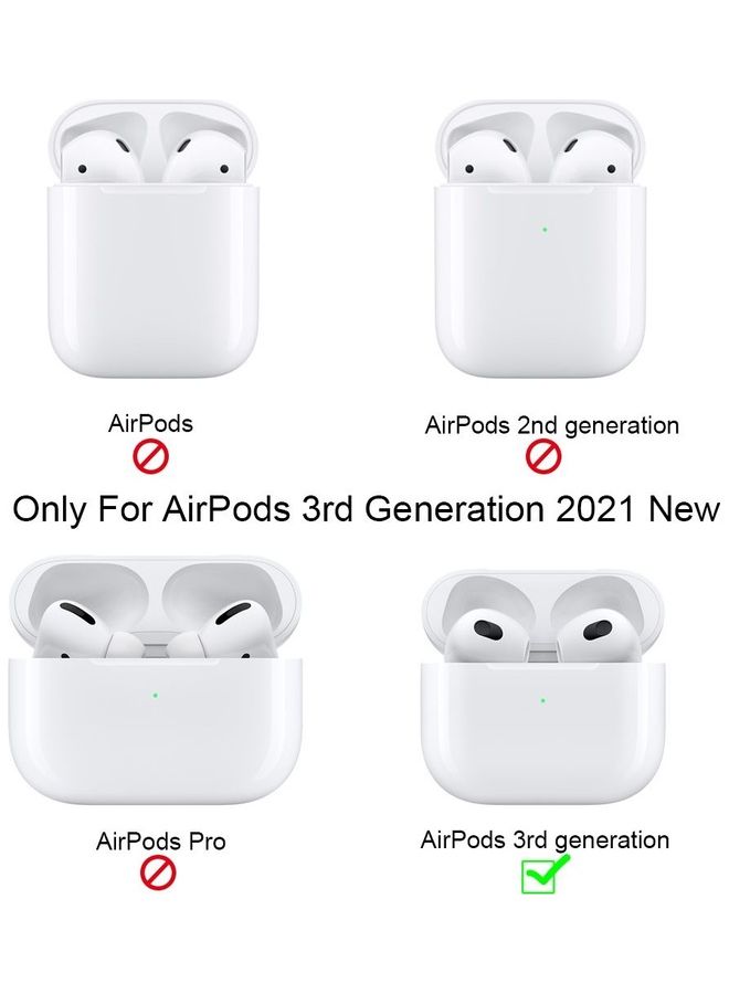 MARGOUN - Protective Silicone Case Cover For Apple AirPods 3 3rd Generation With Keychain Mint Green - Image 1