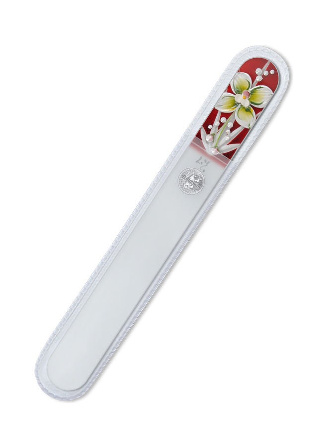 Bohemia HAND MADE CZECH CRYSTAL - Glass Nail File, Ornament Is Made By Stucco Molding White/Brown - Image 1