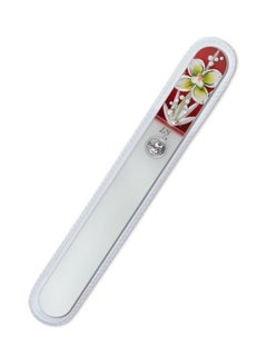 Glass Nail File, Ornament Is Made By Stucco Molding White/Brown