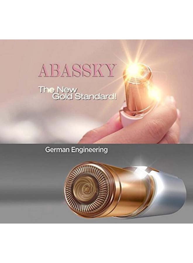 ماكينة تشذيب لإزالة شعر الوجه ذهبي وردي/أبيض - Image 3