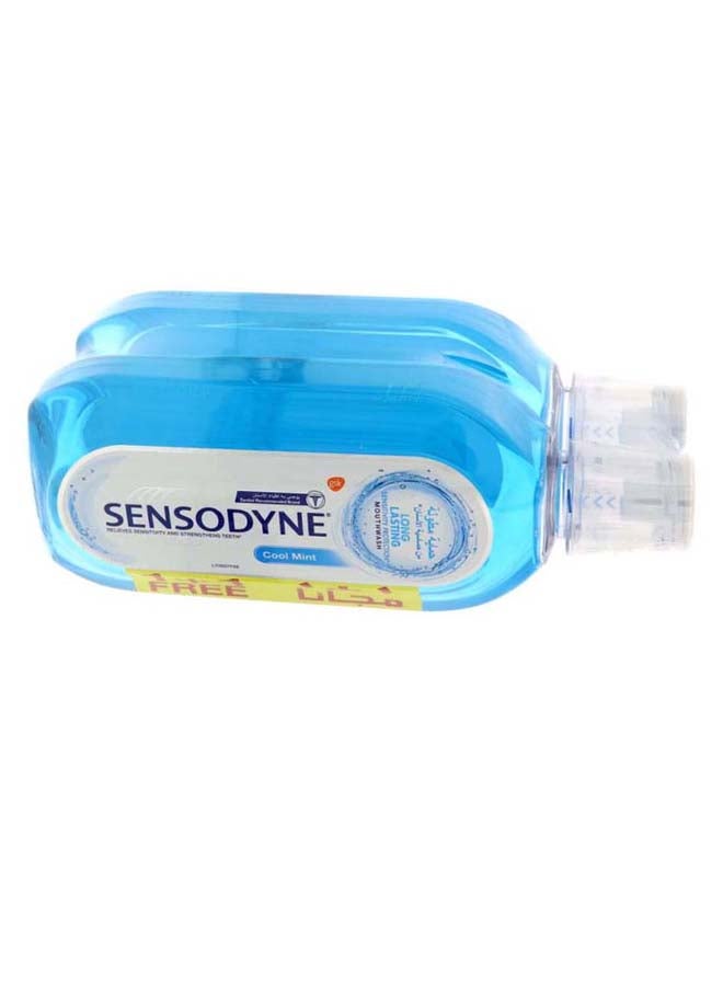 Sensodyne Cool Mint Long Lasting Sensitivity Protection Mouthwash (1+1 Free) Blue 2 x 500ml  - Image 2