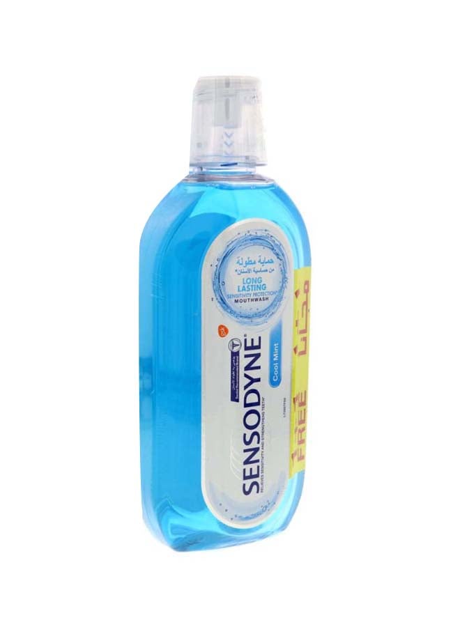 Sensodyne Cool Mint Long Lasting Sensitivity Protection Mouthwash (1+1 Free) Blue 2 x 500ml  - Image 3