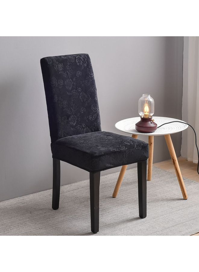 Sharpdo 6-Piece Embossed Stretch Chair Cover Black 38x38x45cm  - Image 4
