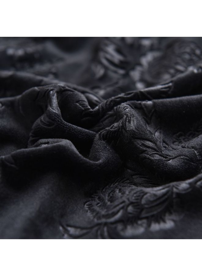Sharpdo - 6-Piece Embossed Stretch Chair Cover Black 38x38x45cm - Image 1