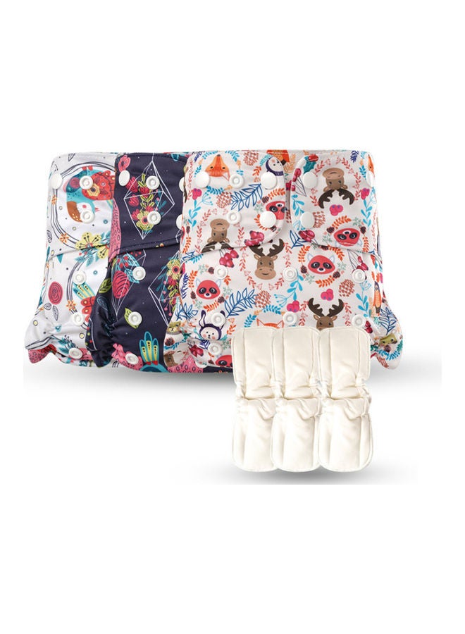3-Piece Washable Reusable Baby Cloth Diaper With 3 Insert - Image 1