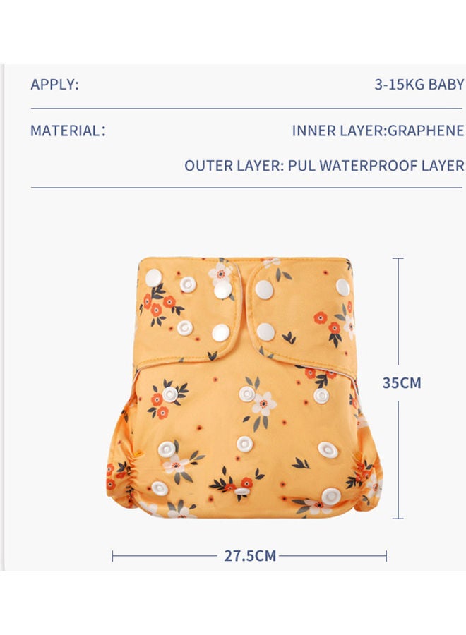 3-Piece Washable Reusable Baby Cloth Diaper With 3 Insert - Image 2