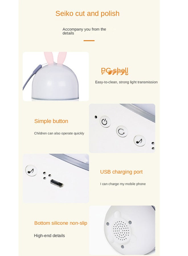 Music Projector Night Light Led Usb Chargeable Universe Starry Sky Rotate Led Lamp 131 x 131 x 142mm White  - Image 4