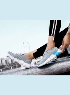 Beauenty Mesh Pattern Lace-Up Running Shoes Grey/White/Blue  - Image 4