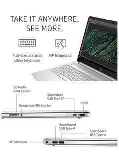 HP 15s (Upgraded Version) Laptop With 15.6-Inch Display, Core i5 Processor, 8GB RAM/1TB SSD/Intel Xe Graphics English/Arabic Silver  - Image 4