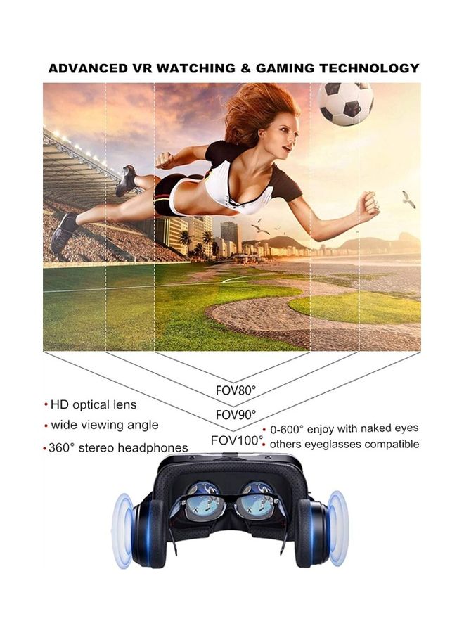Arabest - VR Virtual Reality 3D Glasses For IOS Android Smartphone Black - Image 1