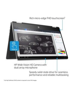 HP Pavilion x360 14-dy0002ne Convertible (Upgraded Version) Laptop With 14 Inch FHD Touch Display, Intel 11th Gen Core i5-1135G7 /32GB RAM /1TB SSD /Intel Iris Xe Graphics/Windows 10 Home English/Arabic Silver  - Image 1