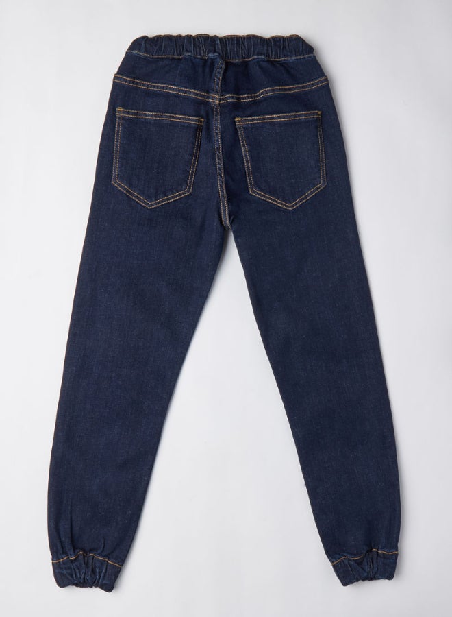 Neon Boy Casual Denim Joggers Navy  - Image 3