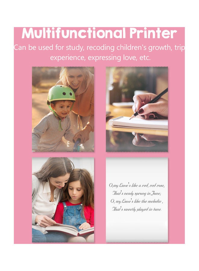 Portable Mini Thermal Printer Pink - Image 3