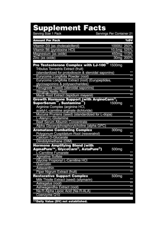 UNIVERSAL Hormone Booster Stak All In 1 Pill Pack- 21 Packs  - Image 2