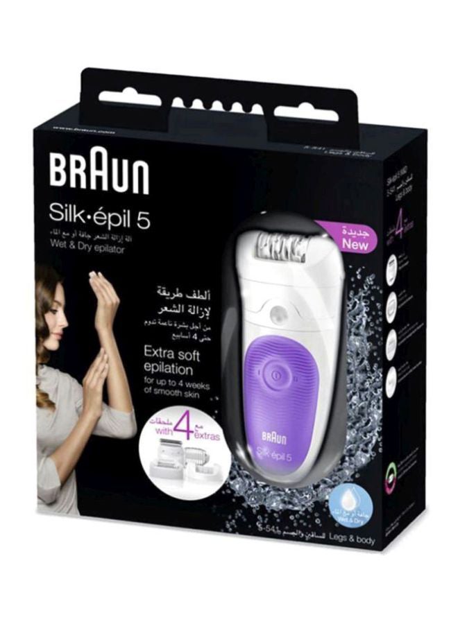 Silk-Epil 5 Wet And Dry Cordless Epilator White/Purple - v1638698519/N25805031A_7