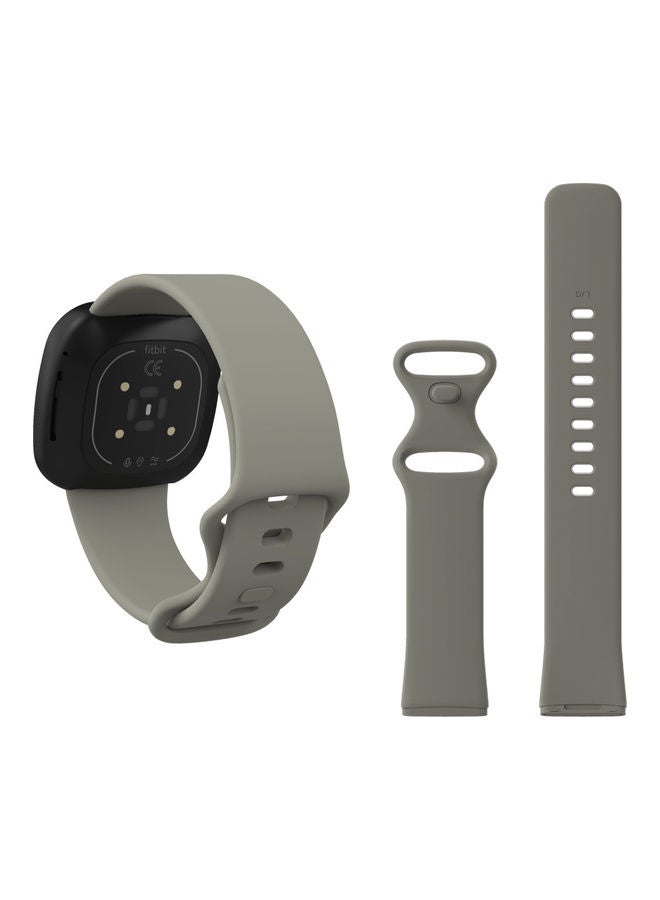 بيرفيي سوار بديل معدني فلاتبين لساعة فيتبيت فيرسا 3/ سينس رمادي محصب - Image 2