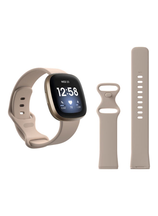 Perfii Flatpin Silicon Replacement Band For Fitbit Versa 3/Sense Pink Sand  - Image 1