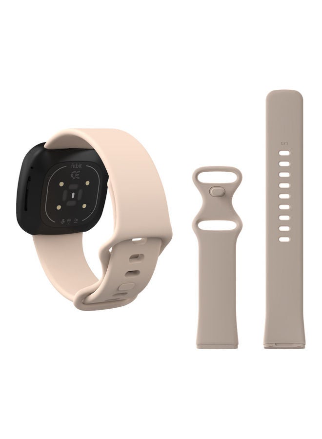 Perfii Flatpin Silicon Replacement Band For Fitbit Versa 3/Sense Pink Sand  - Image 2