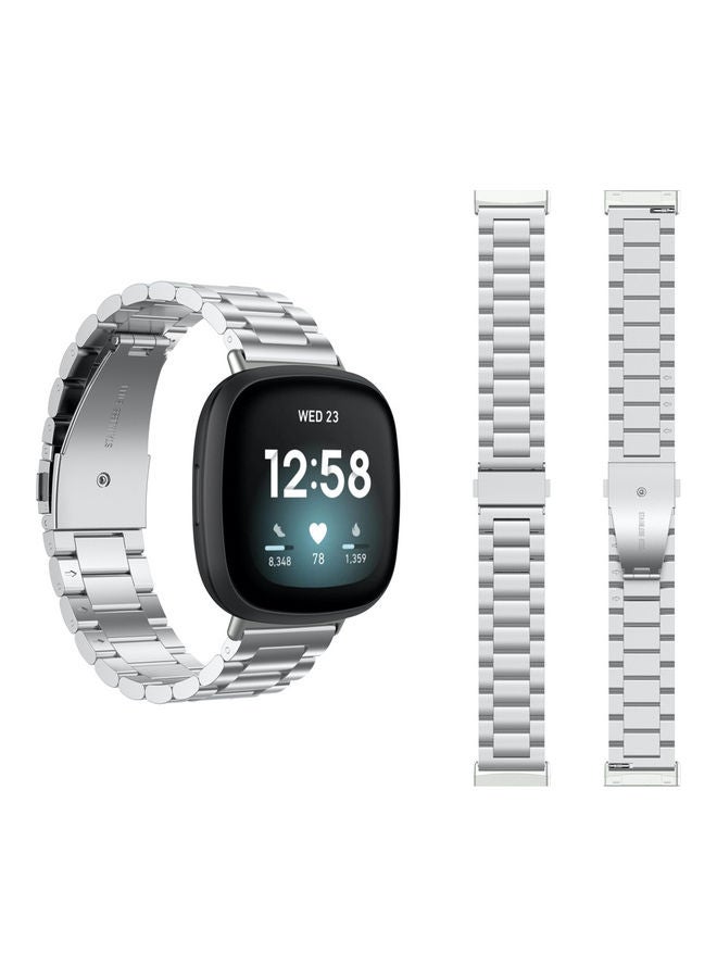 Perfii Stainless Steel Replacement Band For Fitbit Versa 3 Silver - Image 1