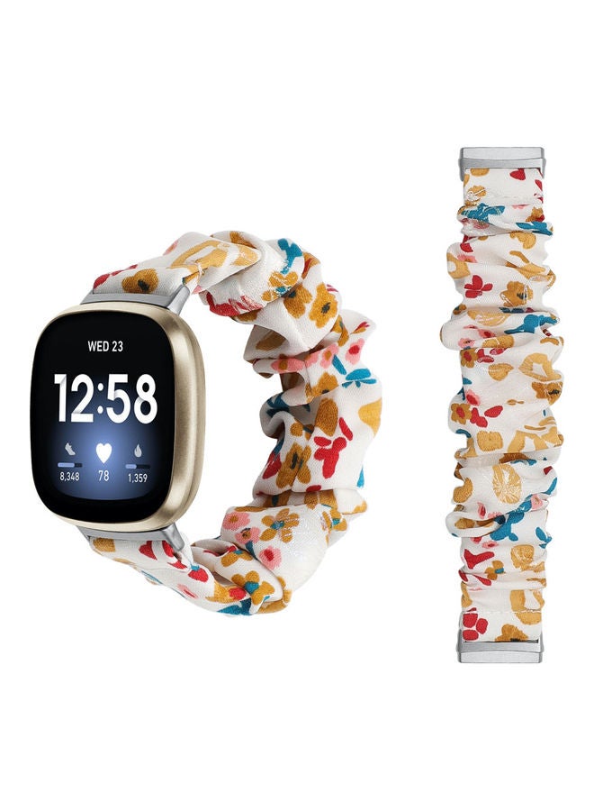 Perfii Flexi Elastic Solo Loop Band for Fitbit Versa 3/Sense Floral Colorful - Image 1