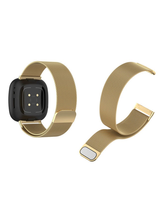 Perfii - Milanese Replacement Band For Fitbit Versa 3/Sense Yellow Gold - Image 1