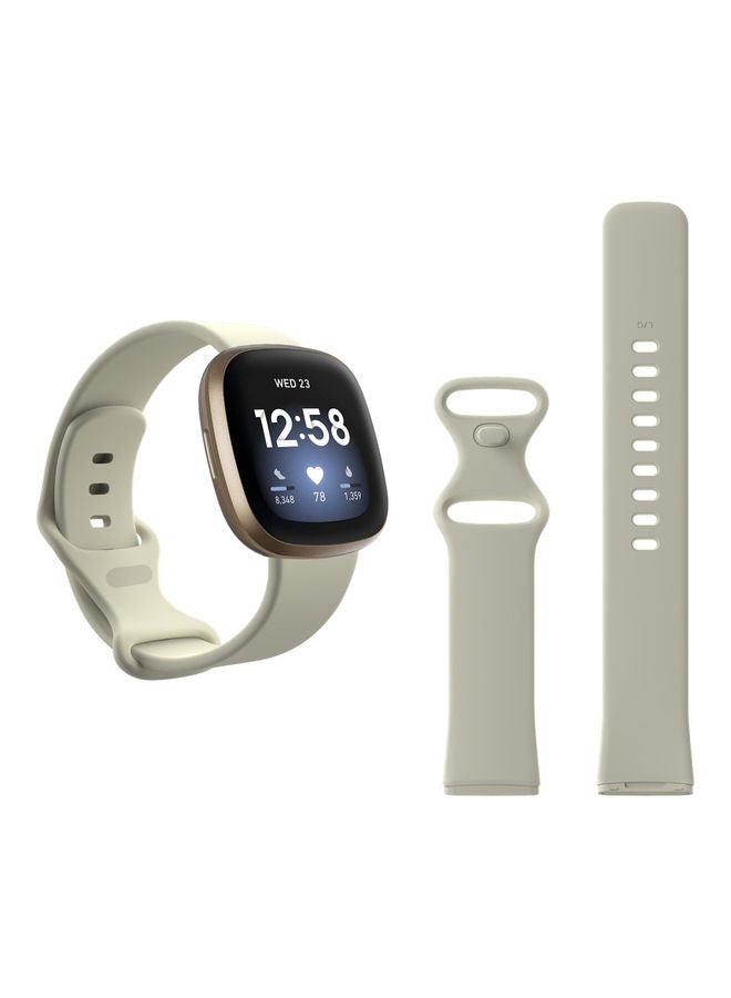 بيرفيي سوار بديل معدني فلاتبين لساعة فيتبيت فيرسا 3/ سينس أوف وايت - Image 1