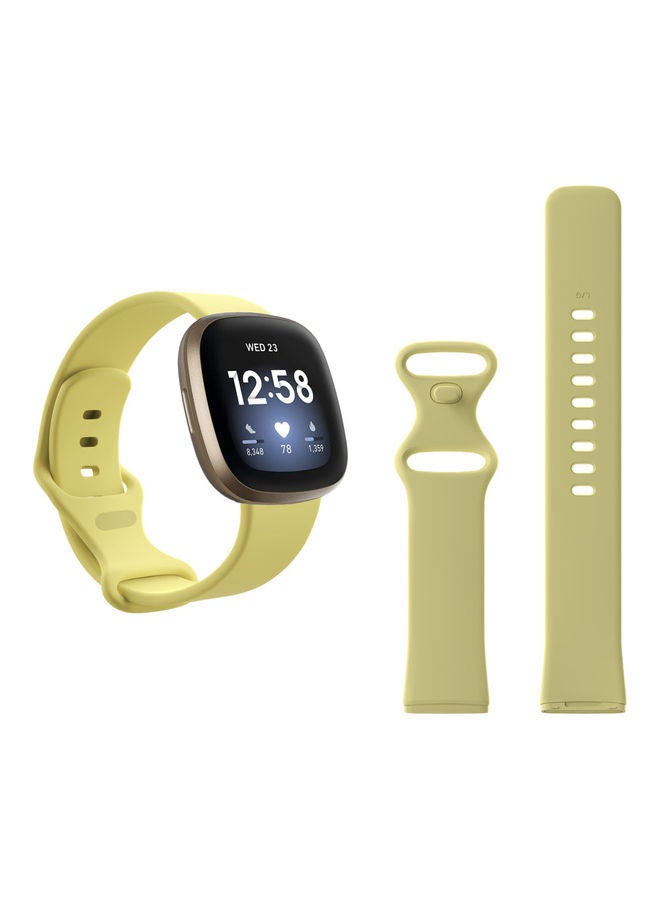 Perfii Flatpin Silicon Replacement Band For Fitbit Versa 3/Sense Mellow Yellow - Image 1