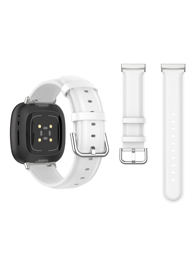 بيرفيي سوار بديل معدني لساعة فيتبيت فيرسا 3/ سينس أبيض رسمي - Image 2