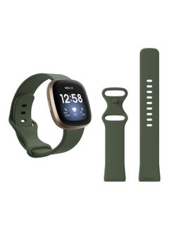 Perfii Flatpin Silicon Replacement Band For Fitbit Versa 3/Sense Dark Olive Green  - Image 1