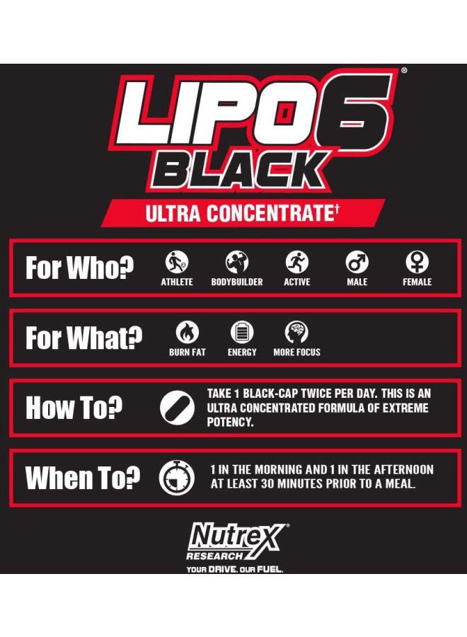 Nutrex Research - Lipo 6 Black Ultra Concentrate Supplement - 60 Capsules - Image 1
