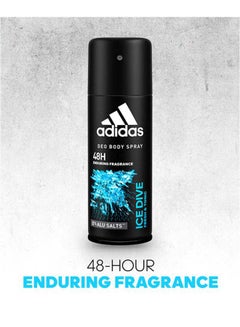 Adidas Ice Dive Deodorant Body Spray Black 2x150ml  - Image 4