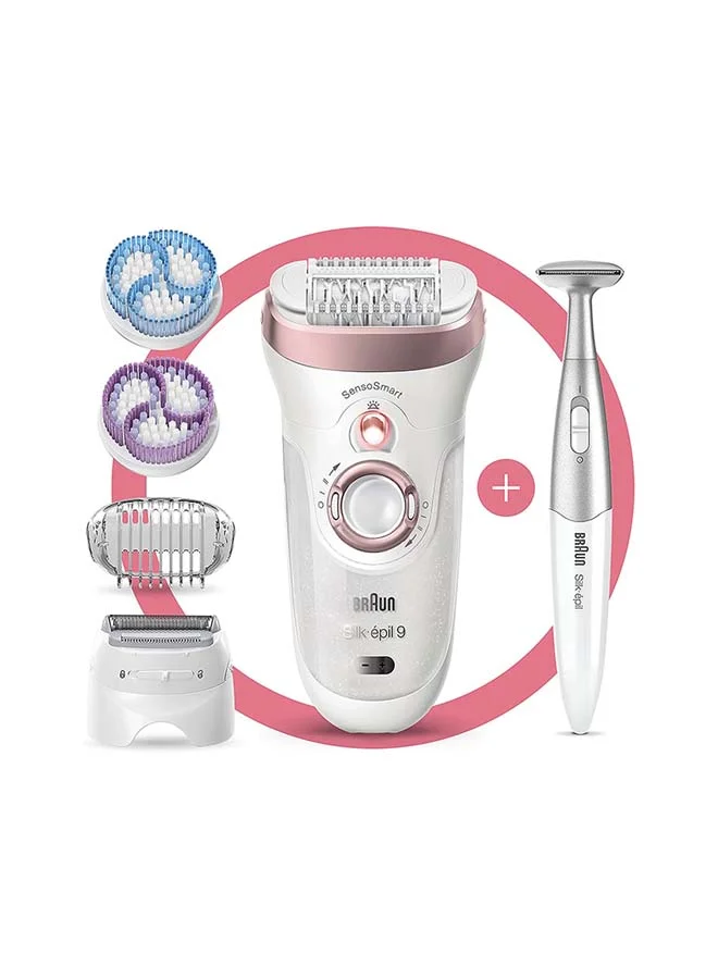 BRAUN Silk-Epil 9 9/980 SkinSpa SensoSmart Epilator Set White/ Rose Gold