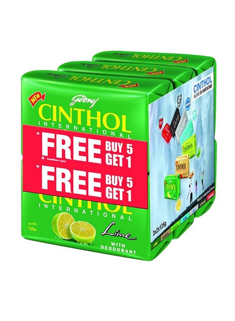 Lime Bath Soap With Deodorant 125g Pack of 6
