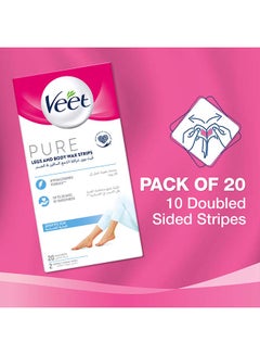 Veet Pure Legs And Body Wax Strips 20 Strips  - Image 3