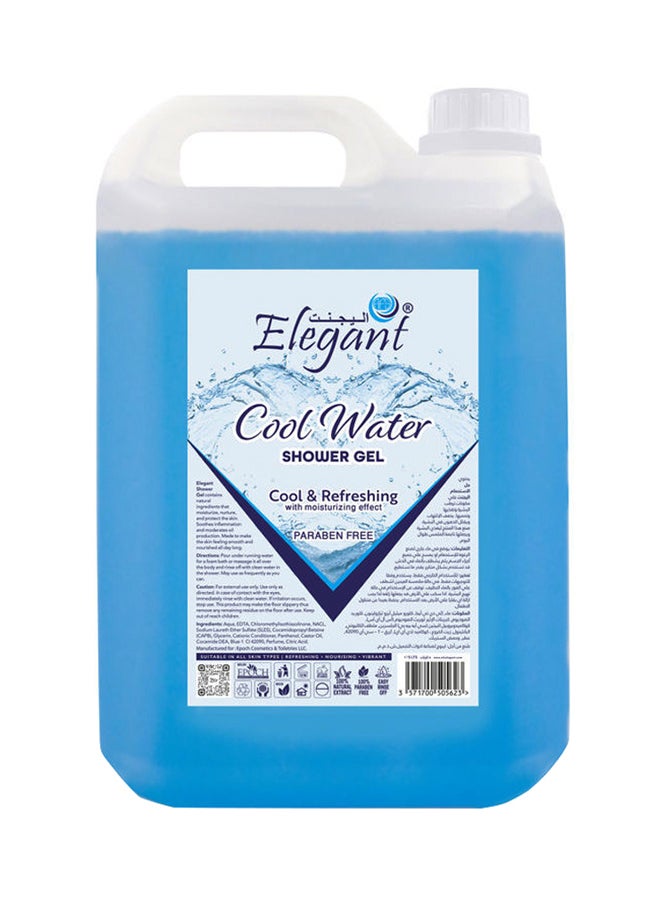 Cool Water Shower Gel with Moisturizing Effect Blue 5Liters 