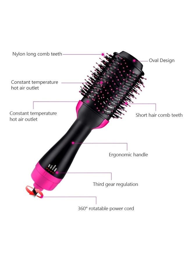 HTC - One Step Hot Air Brush Dryer And Styler Black/Pink 35cm - Image 1