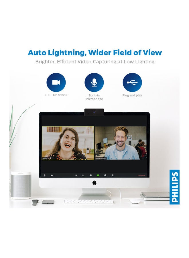 Philips Full HD Web Cam Black  - Image 3