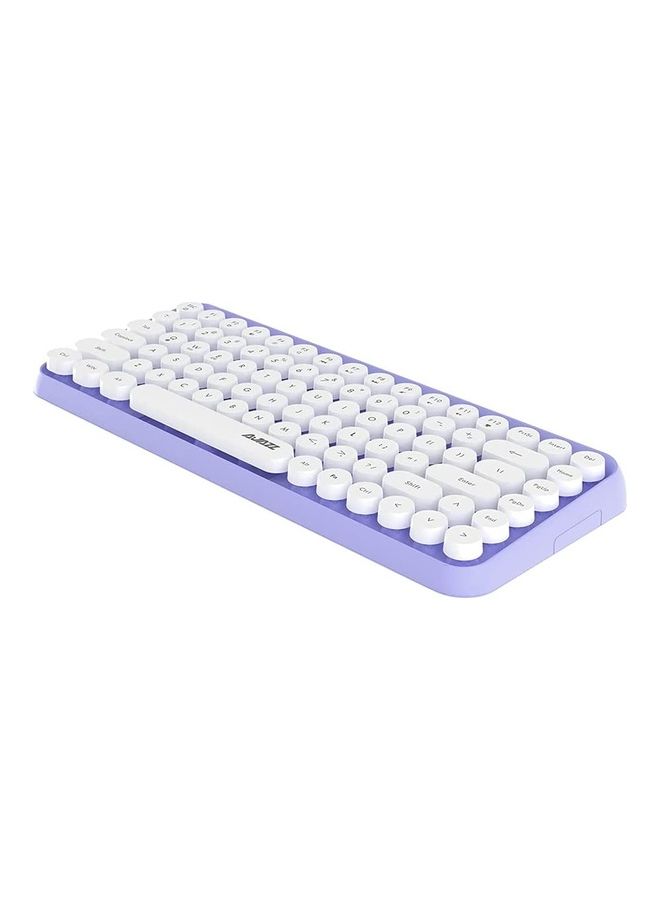 Ajazz Wireless Bluetooth keyboard, Cute Mini 84-key Compact Keyboard, 2.4GHz wireless connect, Typewriter ABS Retro Round Key Caps, Matte Panel, Ergonomic Design for PC Computer Laptops Purple  - Image 5