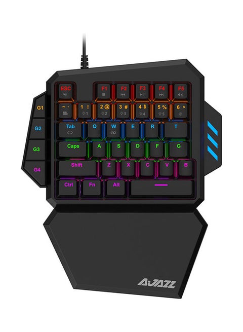 AK039H One-handed Black USB Wired mechanical keyboard RGB backlit Blue switch, 39 keys gaming keyboard Black